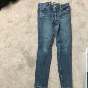 American Eagle high rise medium wash Jeggings